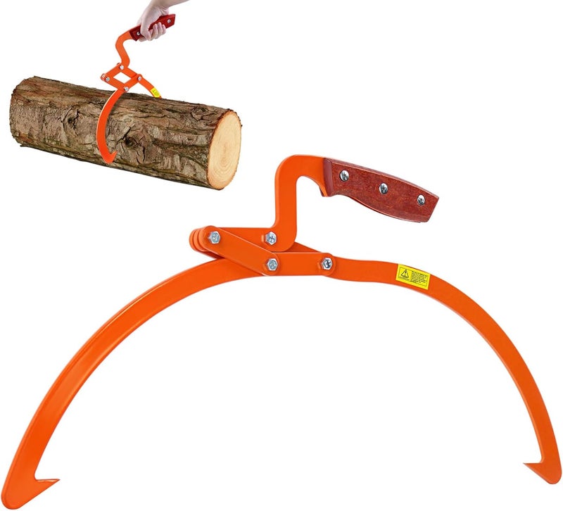 Meyoppm 13 Inch Orange Log Tongs, Claw Skidding Tong Logging Skidding Tongs with Non Slip Grip, Log Lifting Tools for Handling, Dragging & Carrying Tool - Image 1